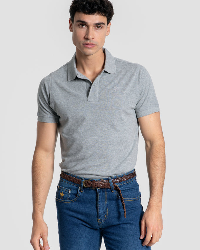 Polo Básico Cinzento