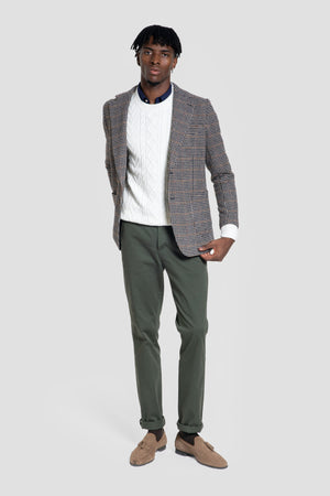 Jersey Punto Trenzado Cuello Redondo Arena