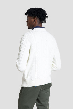 Jersey Punto Trenzado Cuello Redondo Arena