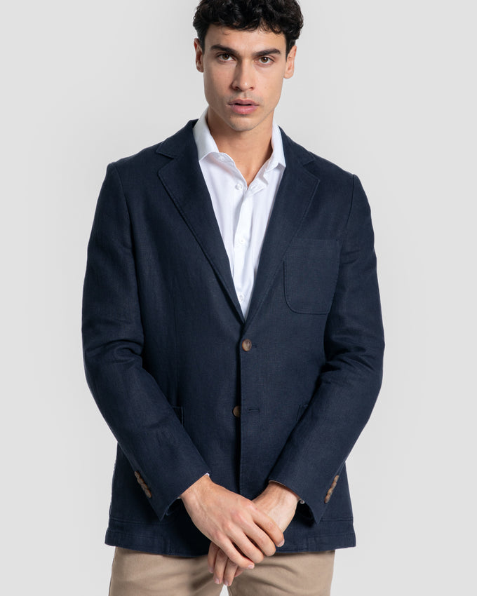Blazer de Linho Desportivo Azul-Marinho