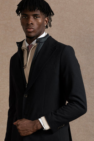 Americana Tejido Estructura con Desmontable Marino