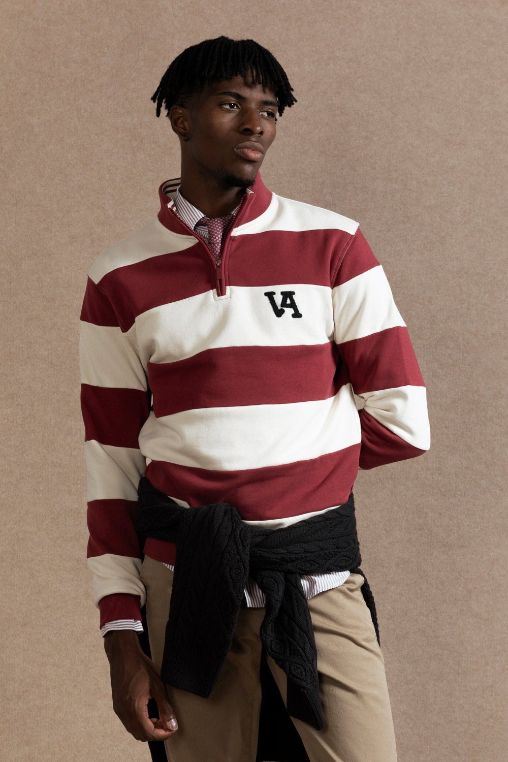 Sudadera Raya Ancha Burdeos - Huella