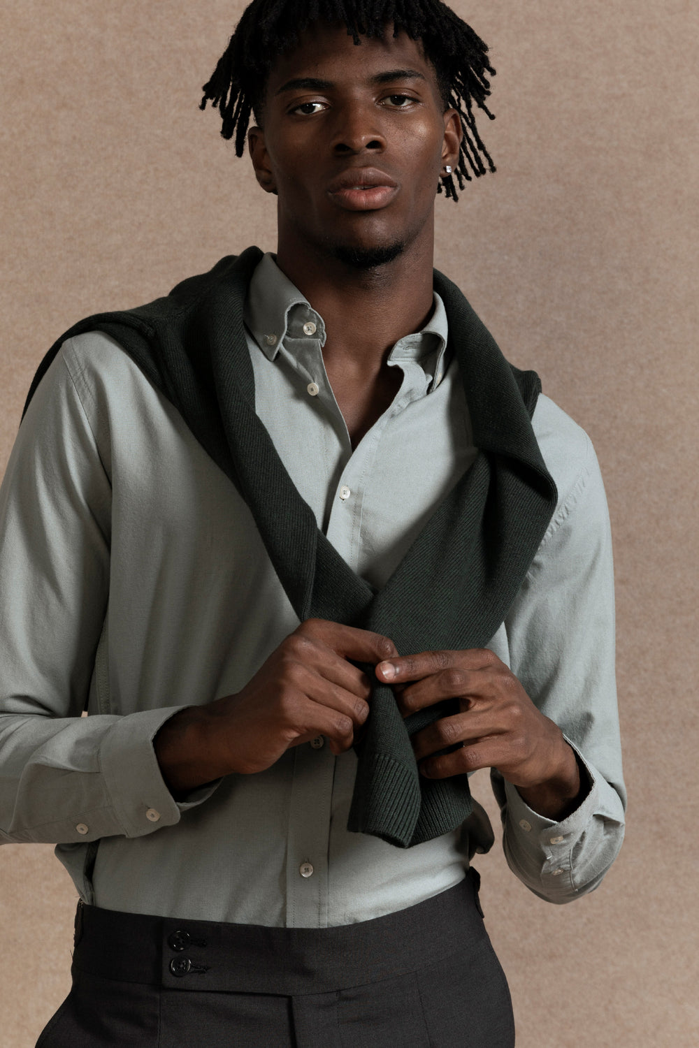 Camisa Regular Fit Oxford Verde Hoja