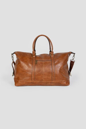 Bolso de Viaje Grande Efecto Piel Camel