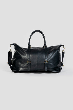 Bolso de Viaje Grande Efecto Piel Negro