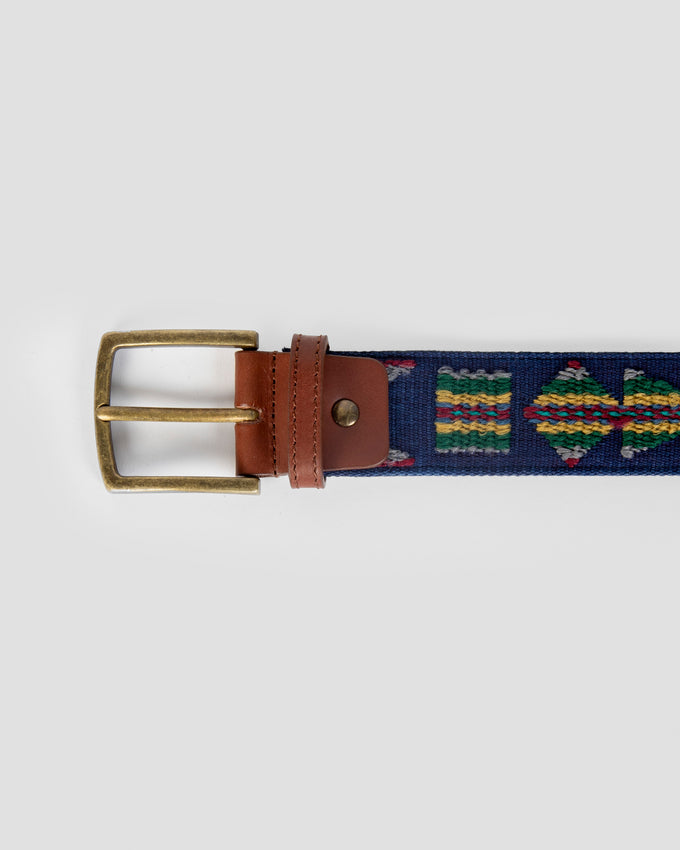 Wide Ethnic Navy Belt