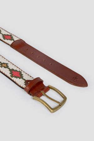 Cinturon Ancho Etnico Blanco