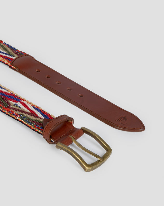 Kaki Ethnic Wide Belt