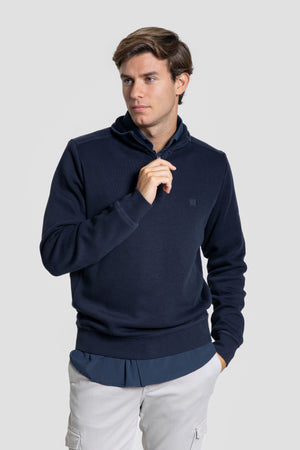 Sudadera Cuello Cremallera Marino