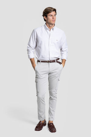 Camisa Oxford Rayas Camel