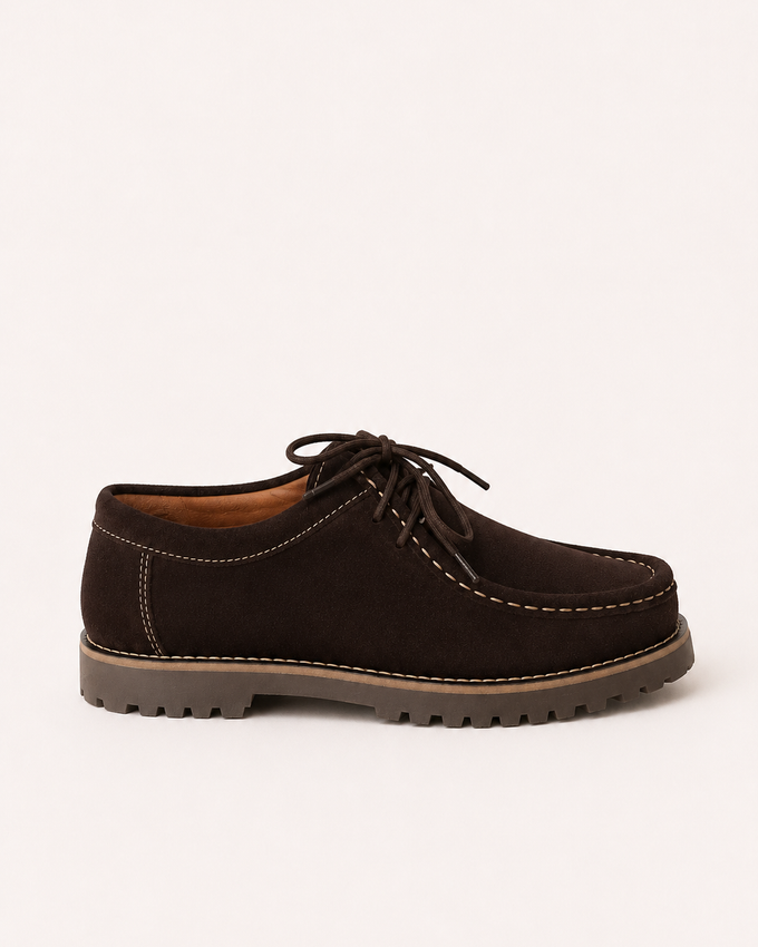 Zapato Serraje Marrón Oscuro Suela Track