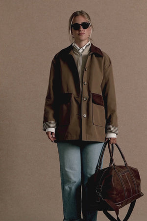 Chaqueta Bolsillo Pana Marrón - Huella