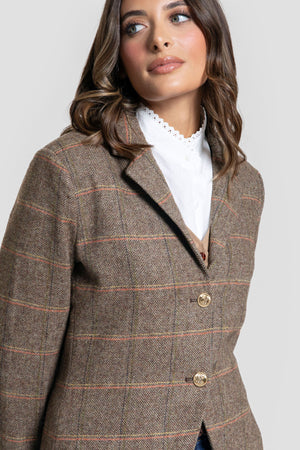 Chaqueta Tweed Marrón Cuadros