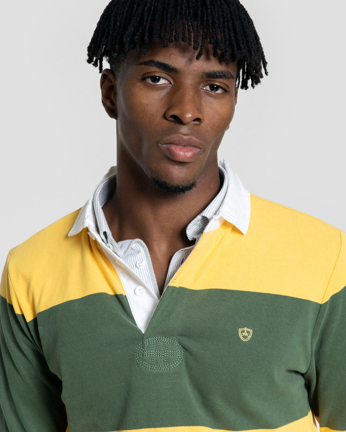 Polo Manga Larga Rayas Amarillo