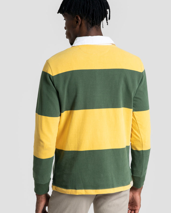 Polo Manga Larga Rayas Amarillo