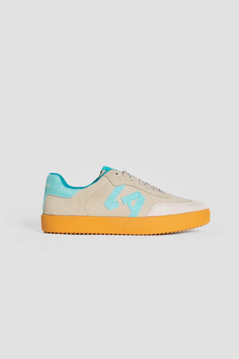 Taupe Sneakers with Turquoise