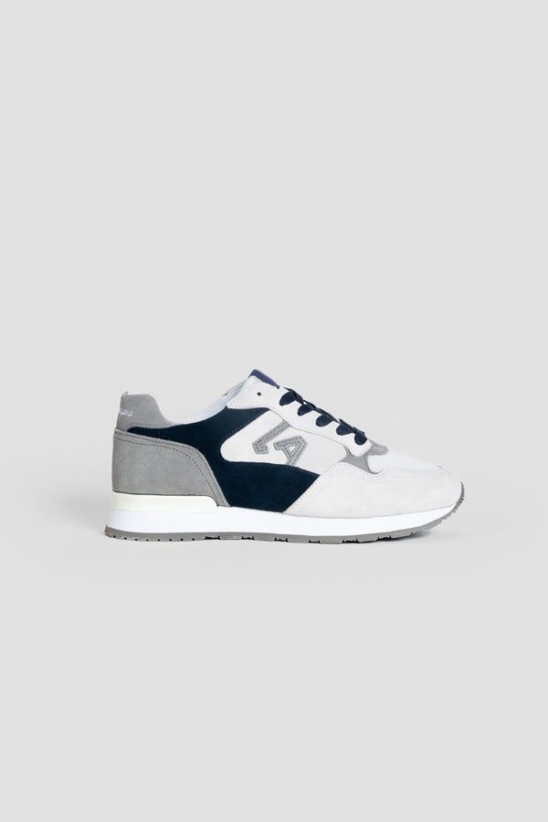 Zapatillas Deportivas Blancas con Azul y Gris para Hombre