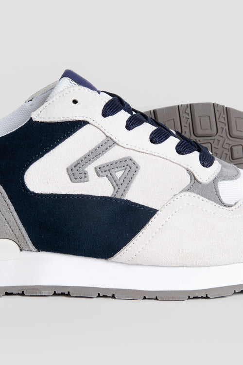 Zapatillas Deportivas Blancas con Azul y Gris para Hombre