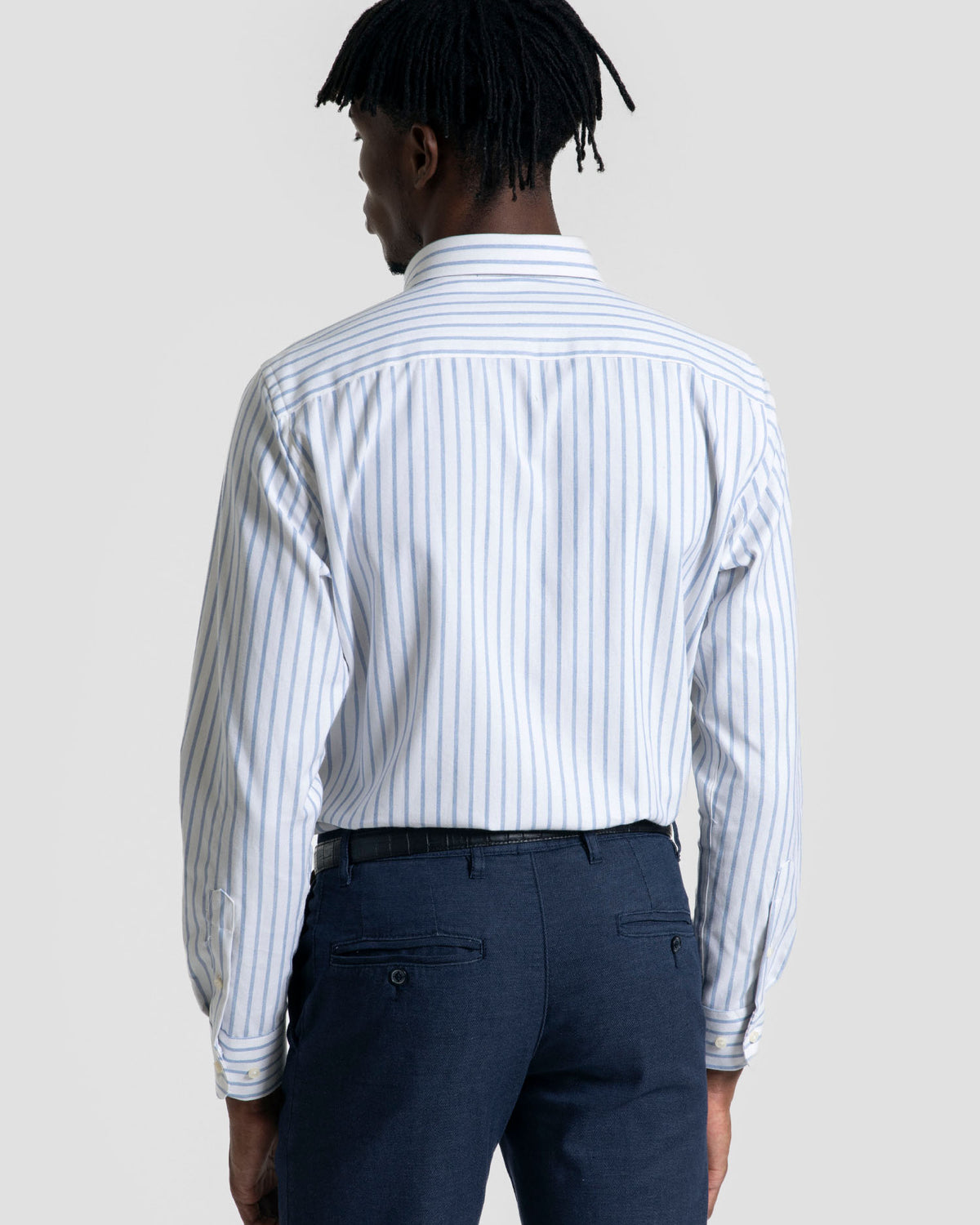 Calças chino masculinas azul-marinho