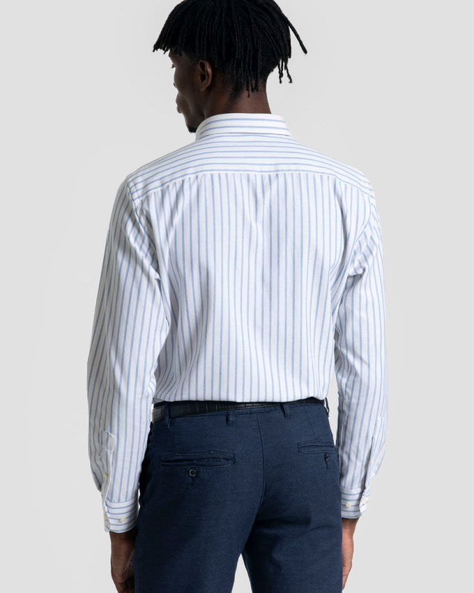 Calças chino masculinas azul-marinho