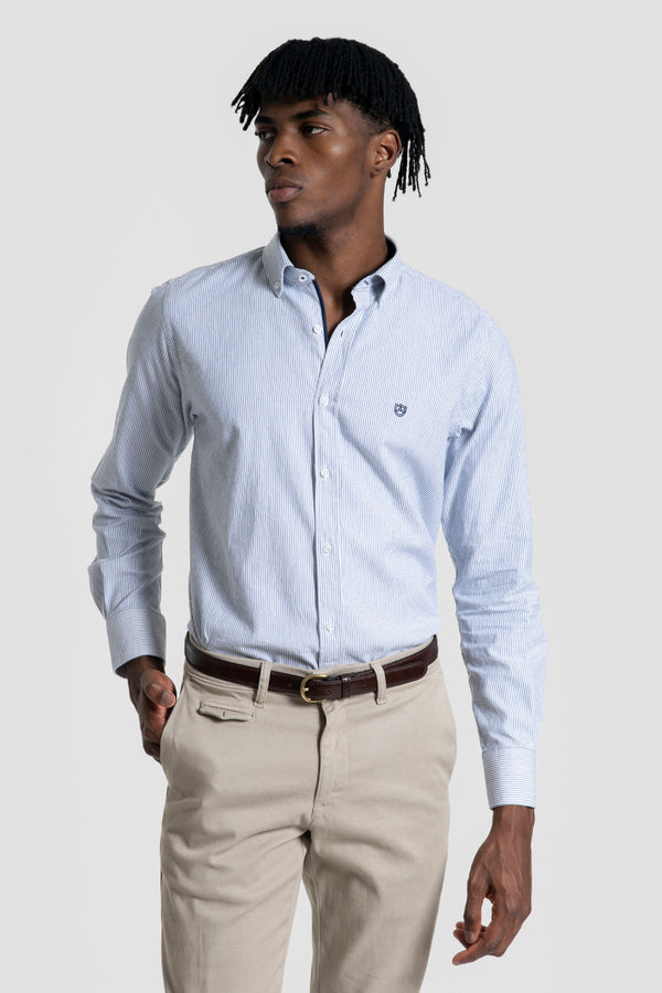 Camisa Rayas Azul Marino