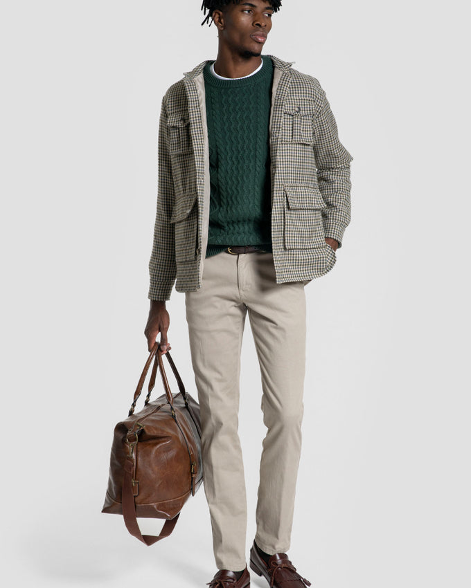 Sobrecamisa Cuadros Kaki