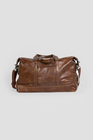 Bolso de Viaje para Hombre en Efecto Piel Marrón