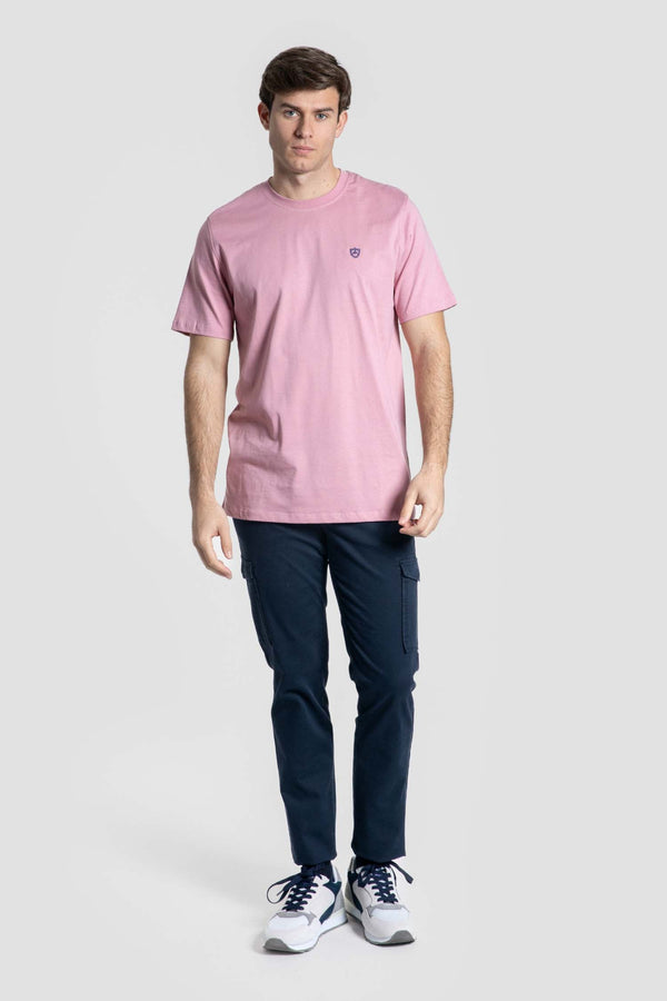 Camiseta Básica Escudo Rosa