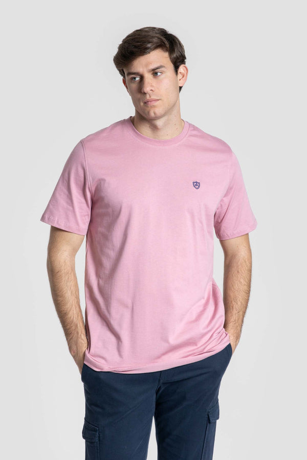 Camiseta Básica Escudo Rosa