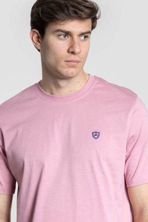 Camiseta Básica Escudo Rosa