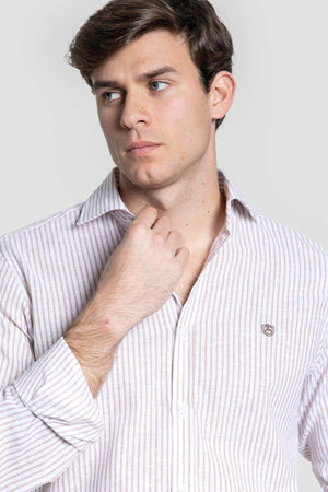 Camisa Rayas en Camel