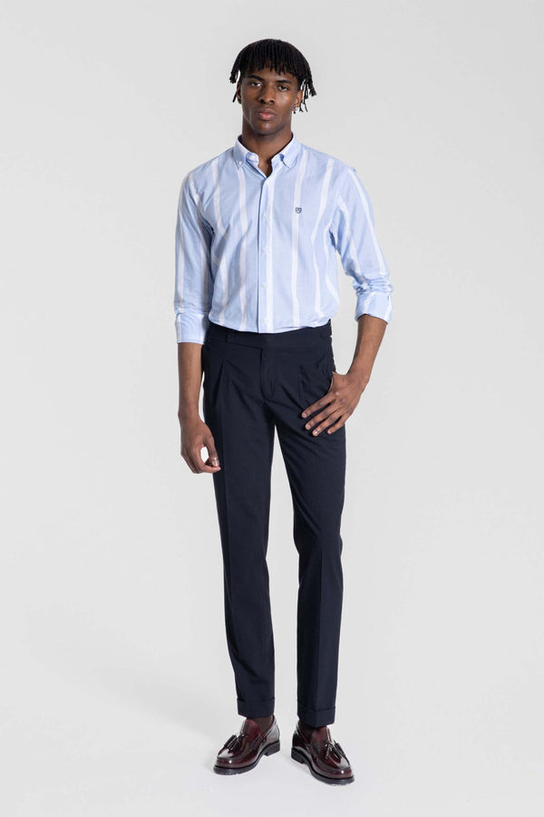 Camisa Rayas Celeste