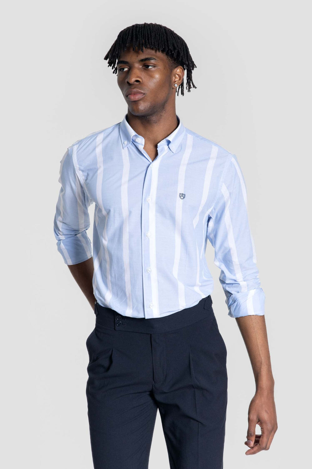 Camisa Rayas Celeste