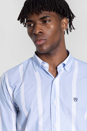 Camisa Rayas Celeste