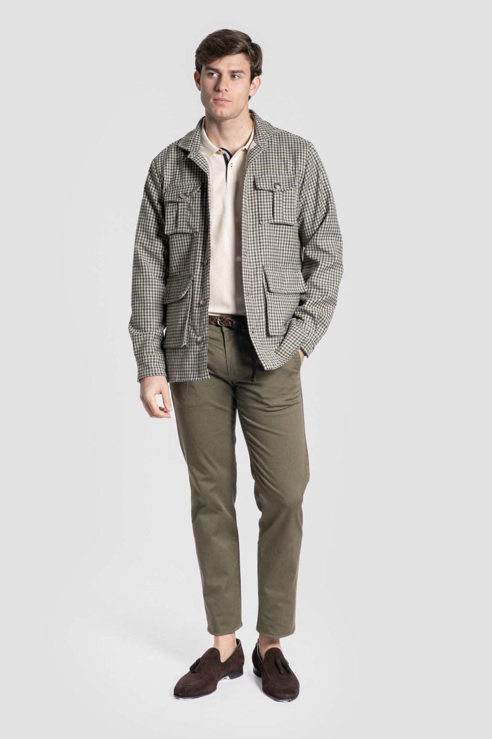 KHAKI COLORED SKINNY CHINO PANTS