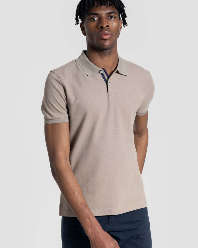 Taupe Shield Polo