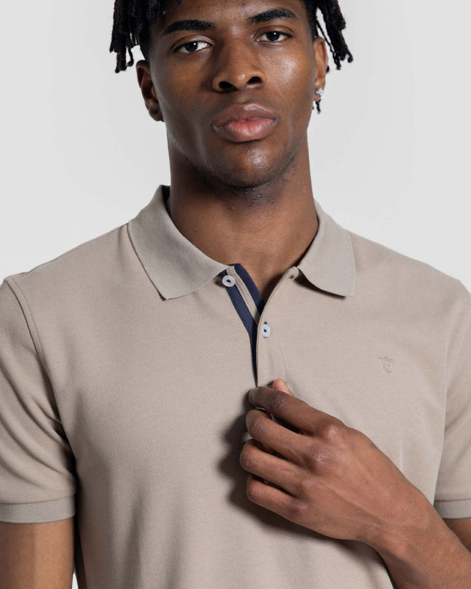 Taupe Shield Polo