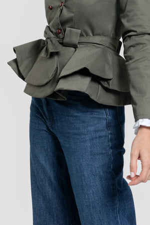 Chaqueta Peplum Kaki