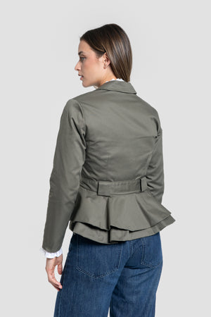 Chaqueta Peplum Kaki