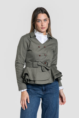 Chaqueta Peplum Kaki