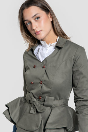 Chaqueta Peplum Kaki