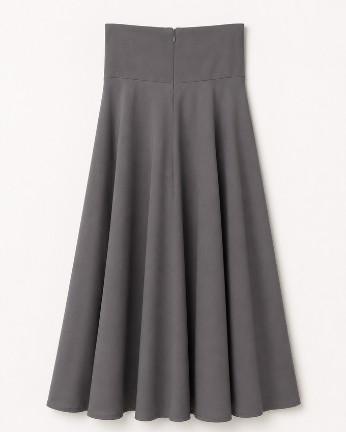 Falda Vuelo Midi Gris