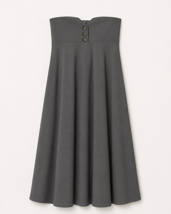 Falda Vuelo Midi Gris