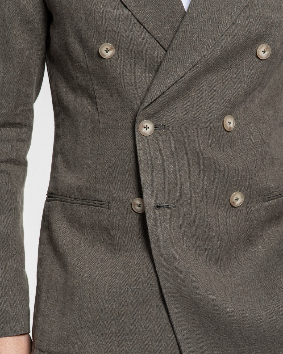 Khaki Herringbone Blazer