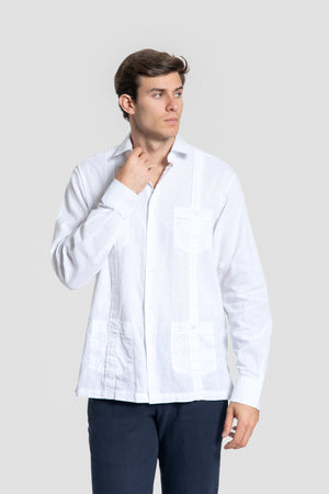 Guayabera Lisa Blanca