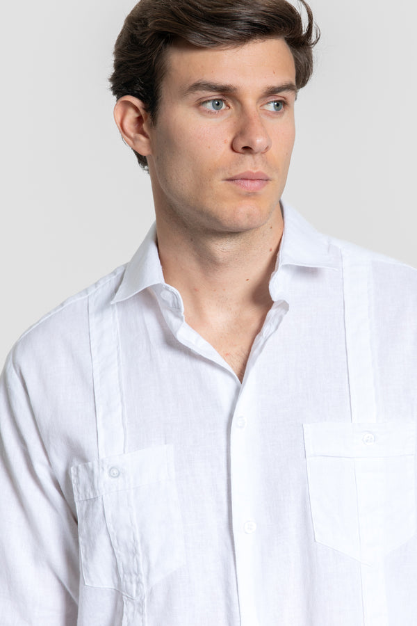 Guayabera Lisa Blanca