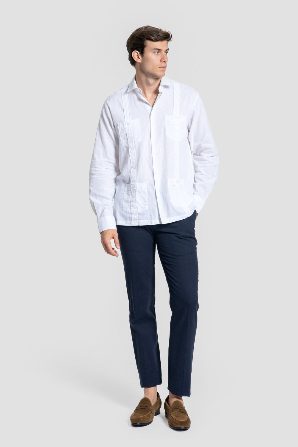 Guayabera Lisa Blanca