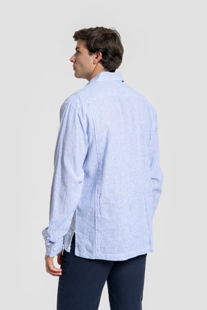 Guayabera Raya Fina Celeste