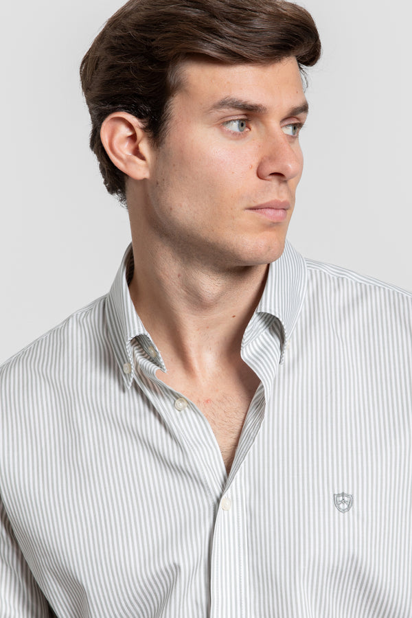 Camisa Rayas Kaki