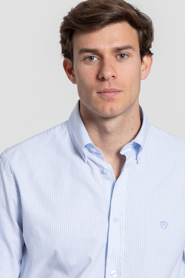 Camisa Rayas Celeste